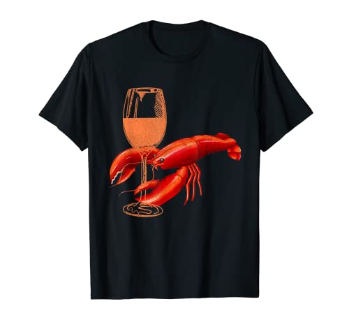 Langosta beber vino divertido regalo de langosta amantes del vino Camiseta