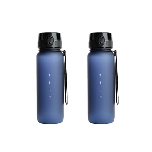 Image of TEGO Rise Tritan Water Bottle | 800ml Secure Flip Lock Lid | BPA-Free, Durable & Impact-Resistant | Wrist Strap for Easy Carry | Hydration Tracker | Gym, Office, Travel Water Bottle- Pack of 2