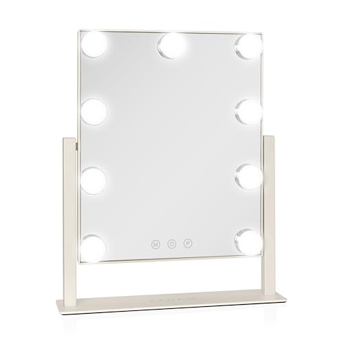 Zadro Hollywood Lighted Vanity Mirror with 9 LED Bulbs, 3 Color Light Settings, 360° Rotation Makeup Mirror Head (14