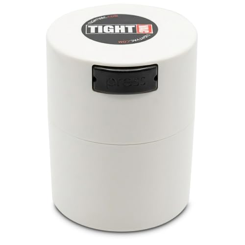 Tightvac - Premium Airtight Herb Storage Container - Holds ½ oz to 3 ounces - Keep Your Herbs and Dry Goods Fresh and Flavorful. White