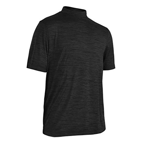Monterey Club Men's Melange Jersey Performance Mock Shirt