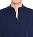 Medical Scrub Tops for Women - Mandarin Collar Soft Stretch Women’s Scrub Top, Relaxed Fit Scrub Shirts Navy Blue