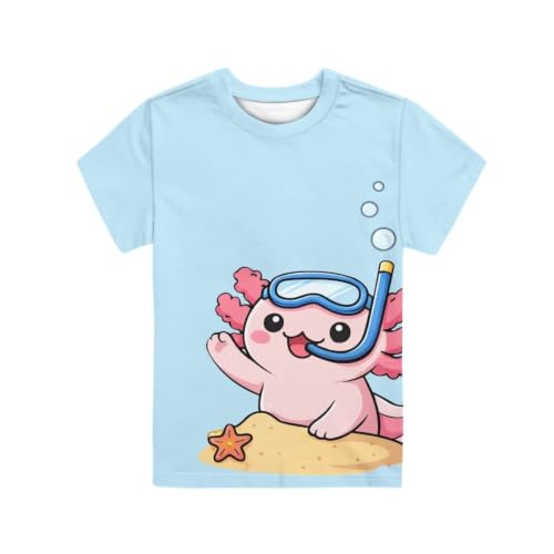 Image of Novelty 3D Graphic T Shirts for Kids Crew Neck Funny Animal Print Short Sleeve Girls Tshirts 3-16 Years