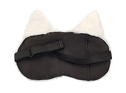 Image of Jenna Sleeping Eye Mask for Sleeping for Women Sleep Mask Blind Fold Eye Cover for Sleep Soft Plush Frog Eye Mask for Kids and Adults Eyemask Lightweight & Durable (FurTomcatWhite-Gel)