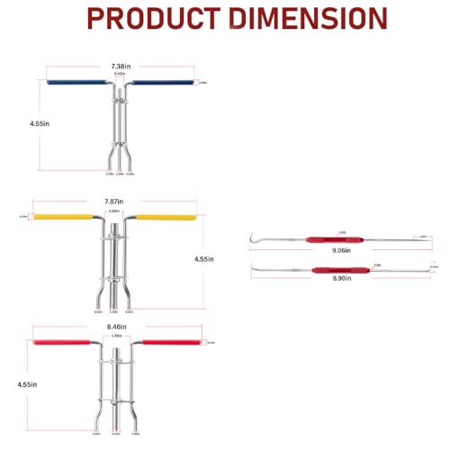 Image of Hydraulic Cylinder Seal Kit-Rod Seal Install Tool-Hydraulic U-Cup Twistor Installation Tool Seal Twistor Install Tool Set with 2 Side Pick & Hook Multi Tool 5PCS