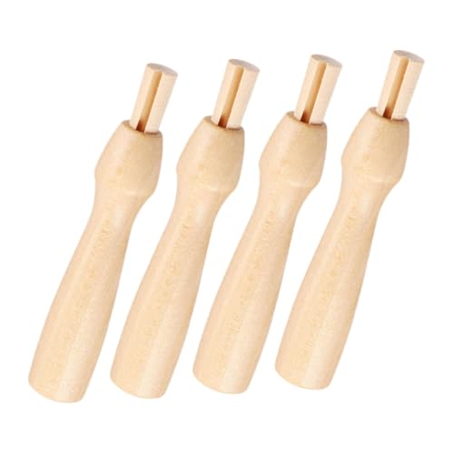 Gogogmee 4Pcs Wooden Handles for Needle Felting Craft Supplies for Easy Control and Precision Felting Projects