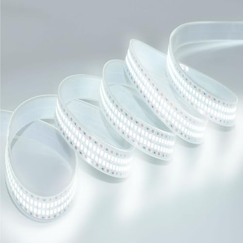 Image of SUYOOULIN LED Strip Lights, 16.4ft Dimmable DC 12V SMD 2025 Double Rows 3120 LEDs 65000LM Super Bright LED Ribbon Strip, Tube Waterproof IP67 for Home Party Decoration (Daylight White 6500K)