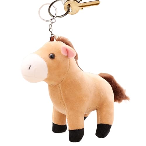 Keychain De Muñeca De Caballos -Keychain De Caballo | Caballos De La Llave Animal De Los Caballos | Muñeca De Animal De Caballos Llave De Llave De Felpa | Lindos Caballos Pelones De Pelaje Para Bol