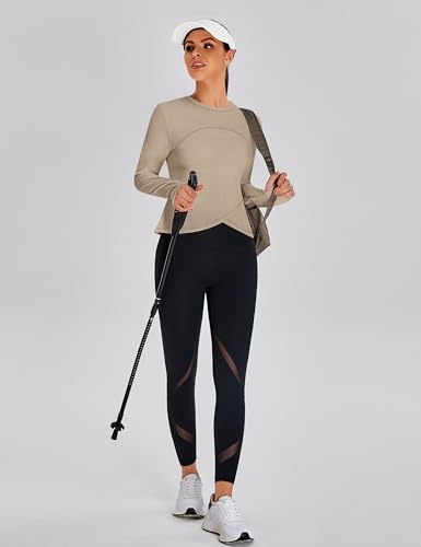 BMJL Womens Workout Tops Black Long Sleeve Shirts Fall Yoga Hiking Tshirts Cute Crop Tops Gym Thumb Hole