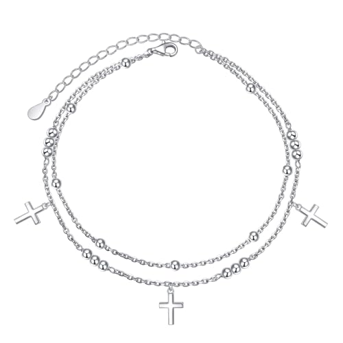 Image of Anklet for Women S925 Sterling Silver Adjustable Foot Plus Ankle Bracelet