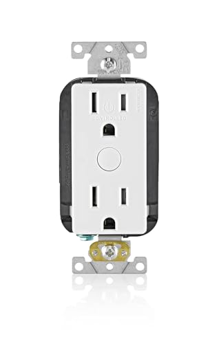Image of Leviton Decora Smart Outlet, Tamper-Resistant 15A, Wi-Fi 2nd Gen, Works with My Leviton, Alexa, Google Assistant, Apple Home /Siri & Wire-Free Companions for Switched Outlet, D215R-1RW, White