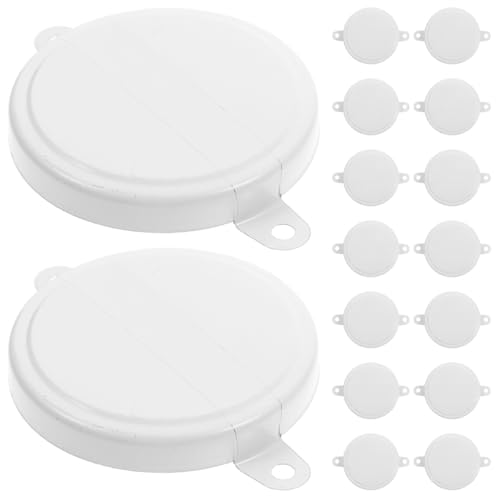 GRADENEVE 40pcs Waterproof Oil Drum Sealed Caps with Gasket, 200l Large Iron Barrel Covers, Coarse Thread Poly Buttress Oil Barrel Lids for Industrial Liquid Storage and Sealing