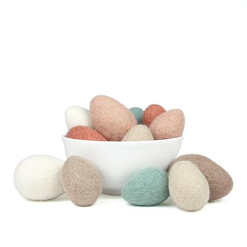 Farm Fresh Felt Eggs- 100% wool felt- choose 6 or 12 count- by Sheep Farm Felt