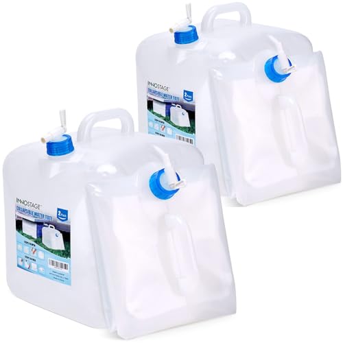 INNO STAGE 2 PACK Collapsible Water Container 5.3 Gallon with Spigot, Camping Water Storage Carrier...