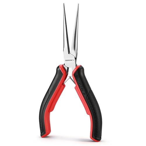 ARROW 6" Needle Nose Pliers, Mini Long Nose Pliers with Smooth Jaws, Small Needle Nose Pliers for Jewelry Making, Wire Bending and Small Object Gripping