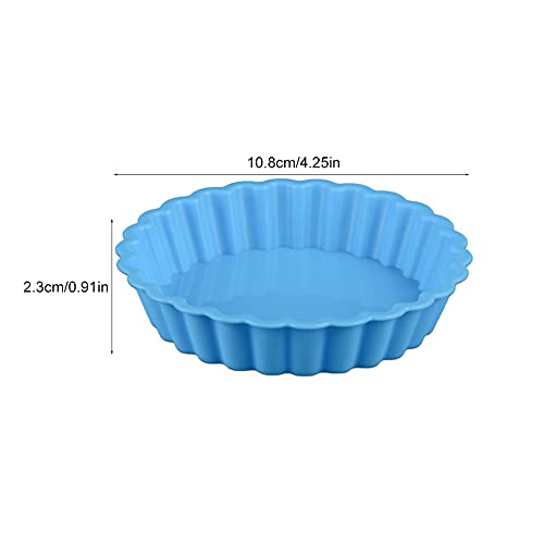 image for beiyoule 8 pcs Silicone Tart and Pie Molds, 4 Inch Fluted Mini Tart Mo
