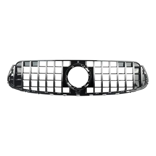 カーアクセサリー クローム+ブラック メルセデスベンツ GLC W253/X253 GLC300 GLC350 GLC43 2020+ フロントグリル グリル対応(Chrome black)