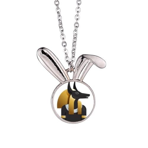 Bijoux lapin Anubis au design artistique inspiré de l'Égypte ancienne