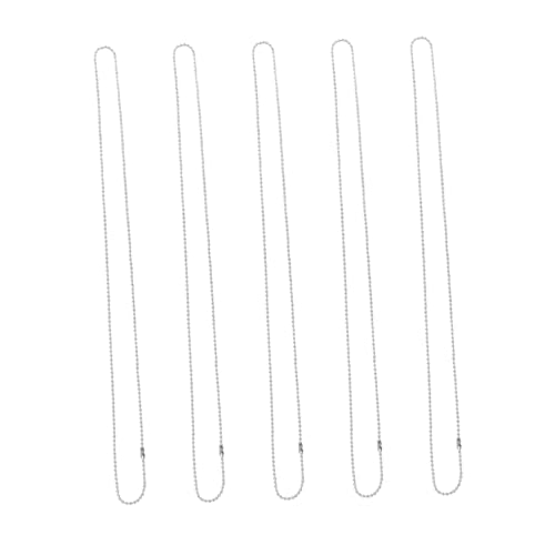 Garneck 5Pcs Pet Ball Chain Necklace Durable Alloy Dog Tag Replacement Chains for Dogs and Cats for Personalization and Pet Accessories