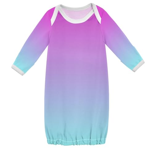 J JOYSAY Purple Pink Blue Gradient Baby Sleeper Gowns for Girls Boys Cotton Sleepsuit Newborn Baby Girl Clothes 6M