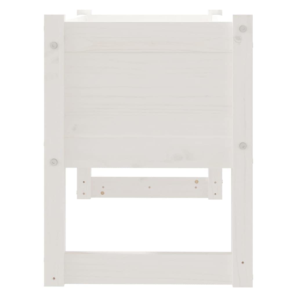 Donice 2 szt biale 32x30x29 cm stal walcowana na zimno do ogrodu balkonu tarasu dekoracyjne skrzynie na kwiaty z solidna rama montaz wymagany