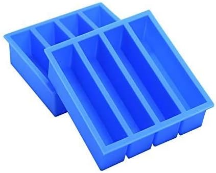 Silicone Ice Cube Trays with Easy Release Ice Cubes for Whiskey, Butter Mold, Set of 2 Blue