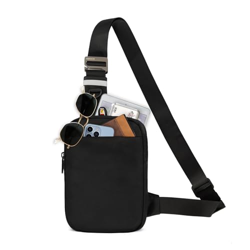 Mens Crossbody Bag with RFID Pocket,Grey Sling Bag with Water Bottle Bag for Travel Sports2