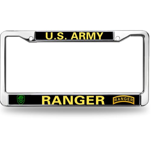 Image of Military Ranger License Plate Frame - Military Commemorative Car Accessory