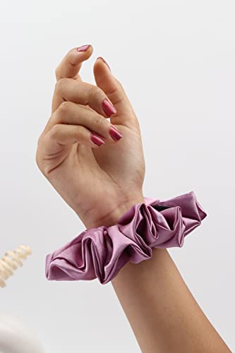 Image of Premium Satin Scrunchies for Women | Hair Bands, Ponytail Holders & Rubber Bands | Oversize, Fluffy, No-Damage Hair Ties | Girls Hair Accessories | Extra Large Size | Pack of 6