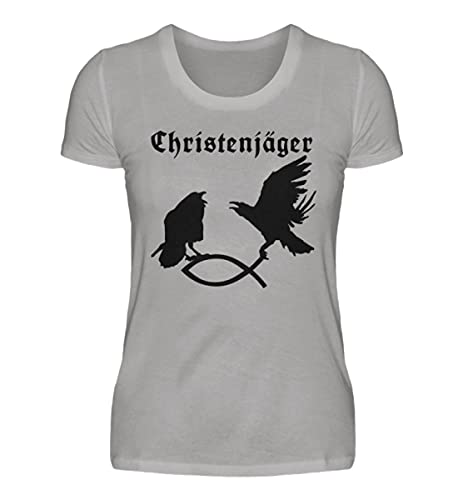 T-Shirt Hugin et Munin pour Femme : la légende d'Odin en gris L