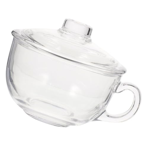 TIDTALEO Glass Cereal Bowl with Lid and Handle Versatile Glass Soup and Noodles Bowl for Breakfast Cereal Fruits and More Compact Design for Easy Serving and Storage