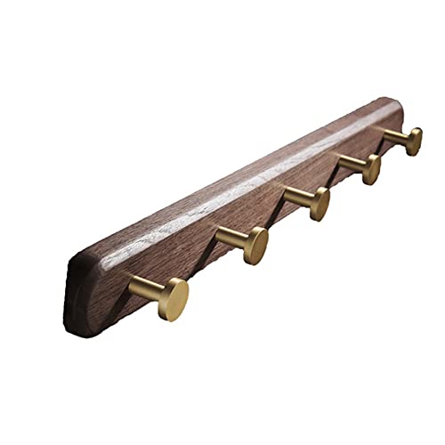 Percheros para Perchero de Pared Montaje en Pared, Perchero de Entrada con 5 Ganchos de Pared, Perchero para Bata y Ropa (Color: Dorado, Tamaño: 50x5x5cm)