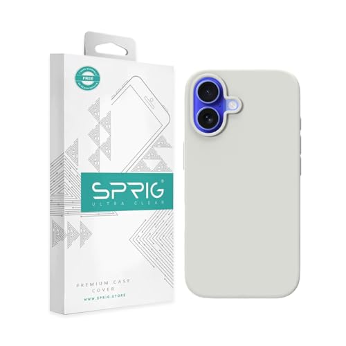 Image of SPRIG Compatible with iPhone 16 Premium SilkMag (Liquid Silicone Magnetic) Back Cover Drop Tested Shock Proof Mobile Case for Men, Women, Boys and Girls with Camera Protection (Light Grey)