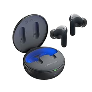 LG TONE Free DT90Q In-Ear Bluetooth hoofdtelefoon met Dolby Atmos-geluid, MERIDIAN-technologie, ANC (Active Noise Cancellation) & UVnano+, zwart [Modeljaar 2022]