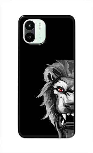 Image of PRINTFIDAA Printed Hard Back Cover Case for Mi Redmi A1 2022 Back Cover (Angry Lion) -112