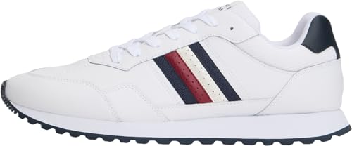 Tommy Hilfiger Runner Sneaker Hombre New Eva Stripes Low Top, Blanco (White), 43