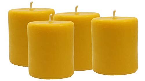 4 Stück Stumpenkerze Tischkerze 6,5 x 7,5 cm 100% Bienenwachs aus BIO...