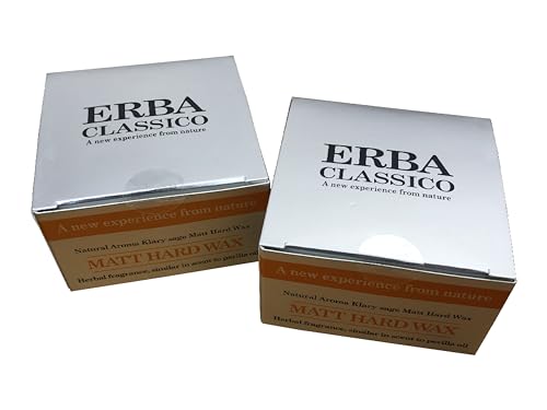 SARANGSAE PROFESSIONAL Erba Classico Natural Aroma Clary Sage Matt Hard Wax Herbal Fragrance Similar Scent to Perilla Oil Imported WAX with Powerfully Hold and No Grease - 2 Pack of 3.17 Oz / 90 g