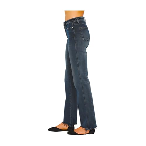 Judy Blue Button Fly Dark Wash Straight Jeans2