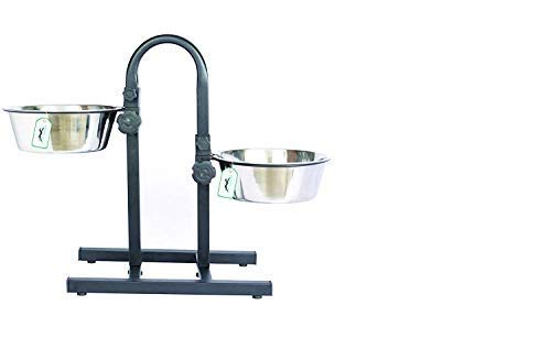 Pets Empire Double Diner Dog Bowl | Adjustable Elevated Pet Feeder Raised Dog Food Bowl | Dog Feeding Station H-Base Double Bowl Stand | Stainless Steel Removable Bowls | (Large) 1600 ml x 2 (B01NCUZGA3) Amazon Price History, Amazon Price Tracker
