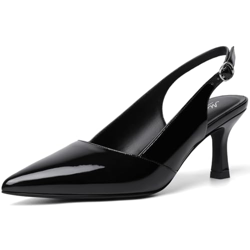 Image of Mostrin Kitten Heels for Women Slingback Pointed Closed Toe Heels Women's Pumps Shoes for Wedding, Party, Commuting