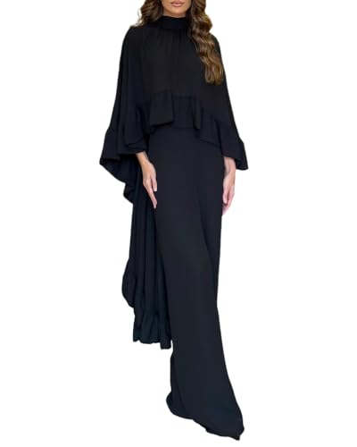 CHICME 2 Pieces Outfits for Women 2025 High-Low Ruffles Hem