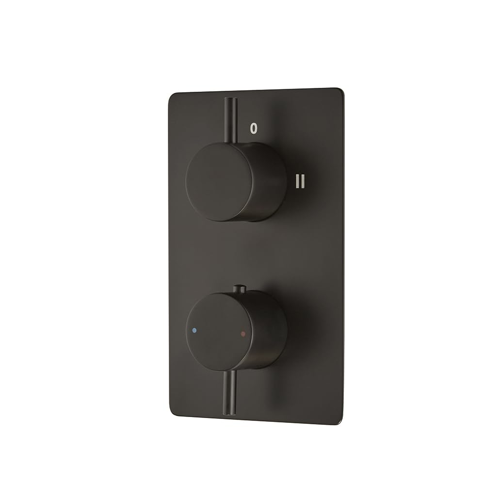 Milano Black Otto 2 Outlet Twin Diverter Thermostatic Concealed Mixer Shower Valve