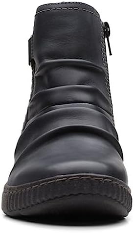 Clarks Women's Caroline Orchid Ankle Boot, Black Leather, 10 | Image 2