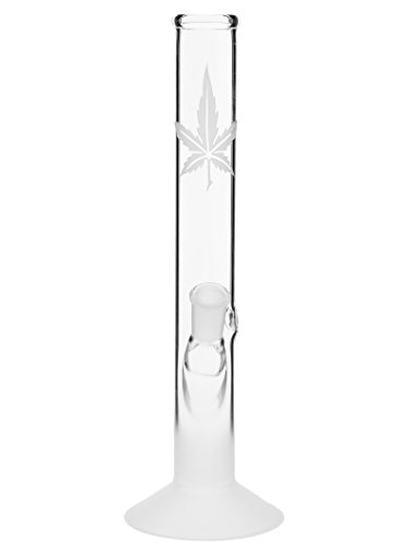 Sand Leaf Glasbong mit sandgestrahltem Fuß, 26cm, 14,5 mm - Head&Nature Bong-Kollektion – Bild 3