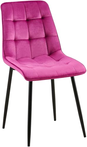 CLP Chaise de Salle ŕ Manger Gifford I Chaise rembourrée avec revętement en Velours I Chaise de Cuisine avec Dossier, Couleur:Violet, Matériel:Velours