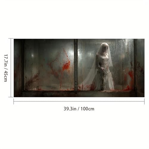 Vinilo Decorativo Halloween Novia Fantasmal 39.3x17.7 pulgadas miniatura 4