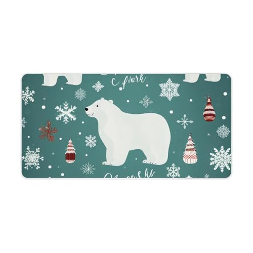 Mouse Pad Protector Polar Bear Navidad 30x60 cm Blanco miniatura 1
