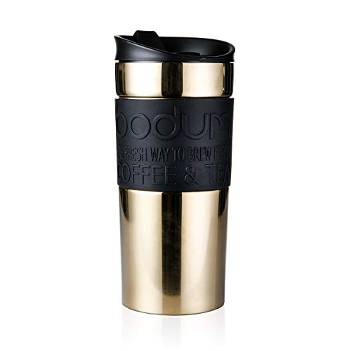 Bodum 11068-17S Mug de Voyage, Acier Inoxydable, Or, 9 cm, 9 x 8 x 18,5 cm11068-17S