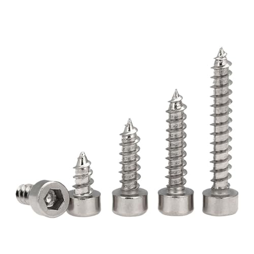 LUCHY(小さな店) 50個 M1.7 M2 .3 .6 M3 .5 M4 M5 M6 ニッケルメッキ炭素鋼六角レンチ ソケットキャップヘッドセルフタッピングネジ(25mm x50pcs,M3.5)